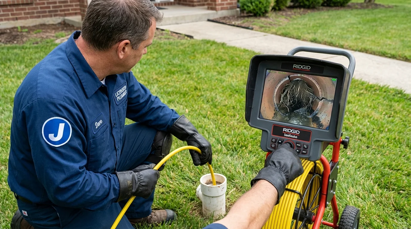 Sewer camera inspection being performed by Johns Plumbing LLC in Cabool