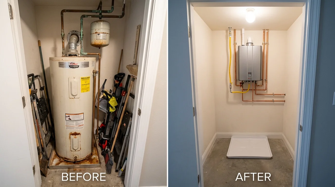 Tank water heater versus wall-mounted tankless unit comparison for Cabool, MO homeowners